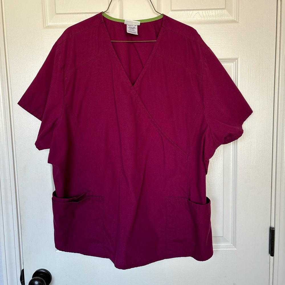 Wine Color Scrub Top